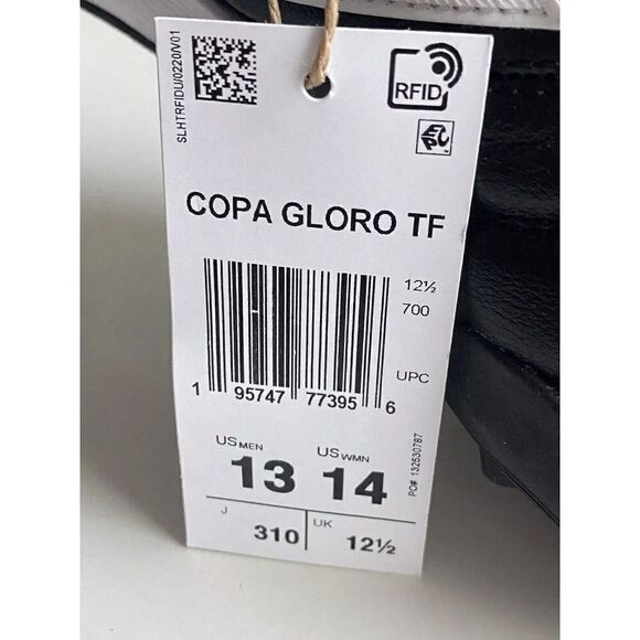 Adidas Copa Gloro TF Low Turf Soccer Cleats Black White FZ6121 Men’s Size 13 NEW main image 5